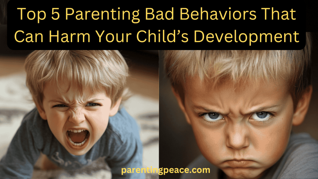 A visual representation of the top 5 parenting bad behaviors that can harm a child’s development, featuring a diagram or infographic with examples of negative parenting habits.
